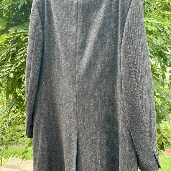 Adolfo Men's 46R Wool Herringbone Trench Coat - Picture 2 of 11